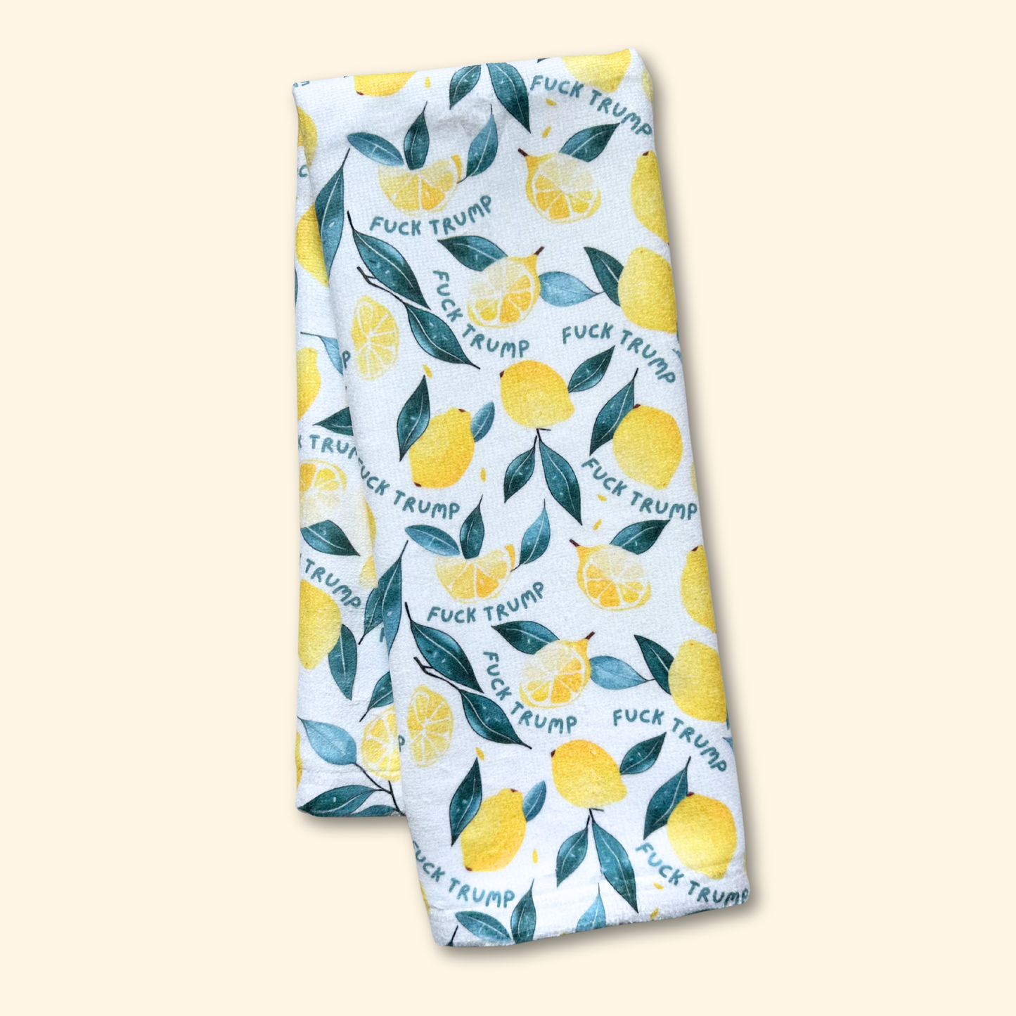 Subtle Fuck Trump Lemon Hand Towel