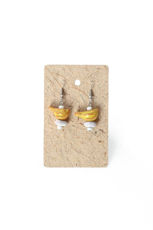 Ceramic Bird Earrings from Kenya