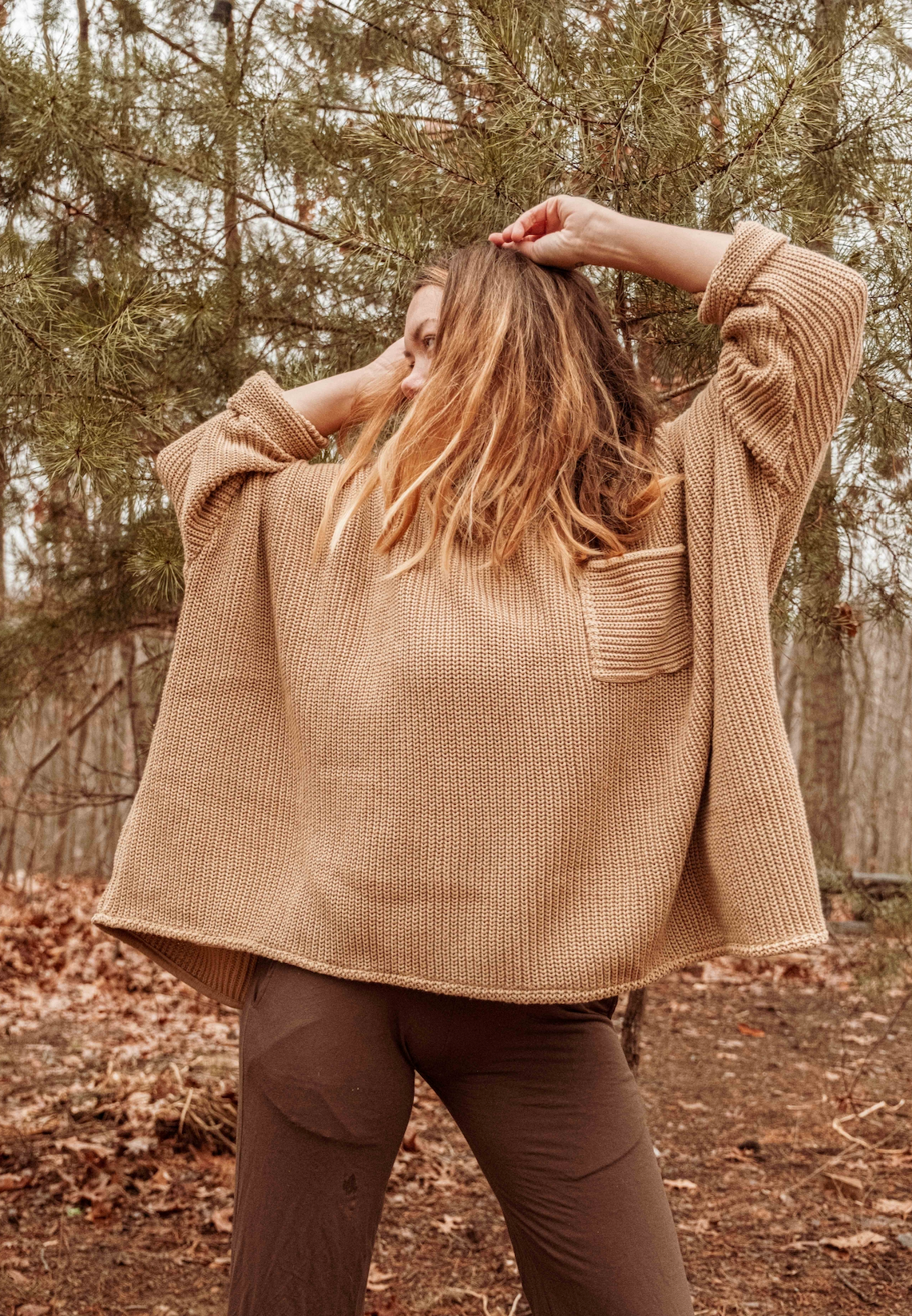 100% Organic Cotton Unisex Pocket Oversized Pullover Sweater