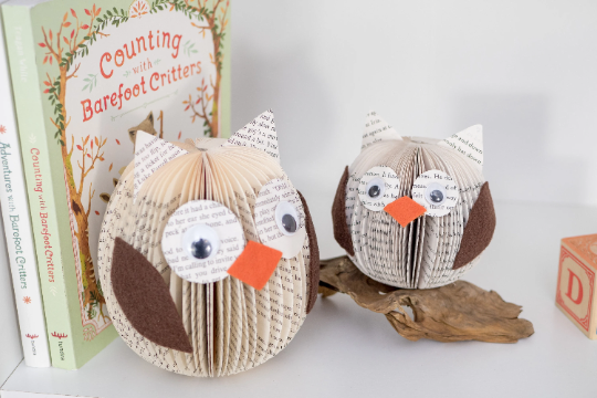 Book Page Owls-Forest Animals-Fall Decor-Kids Room Decor