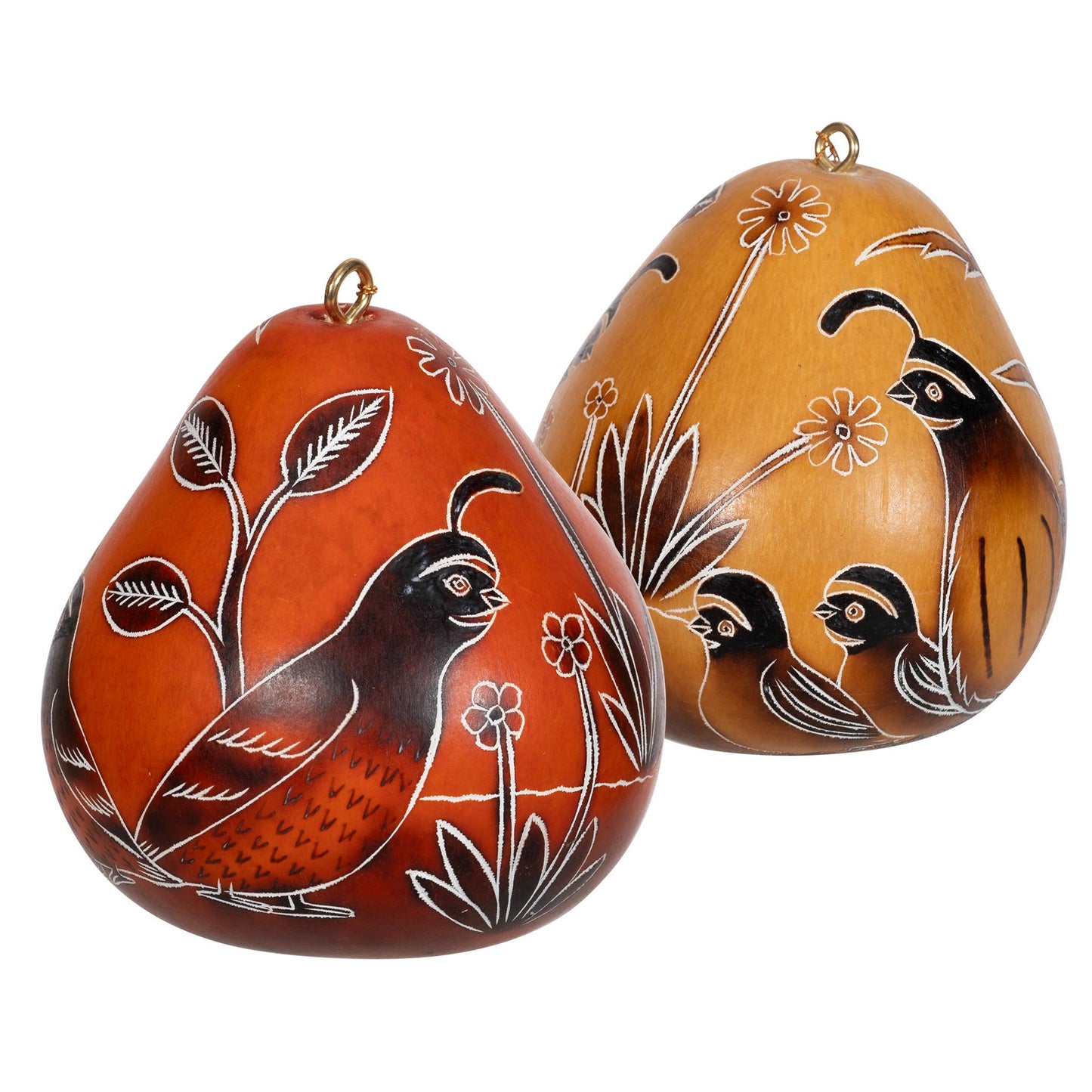 Quail - Gourd Ornament - Nature Inspired