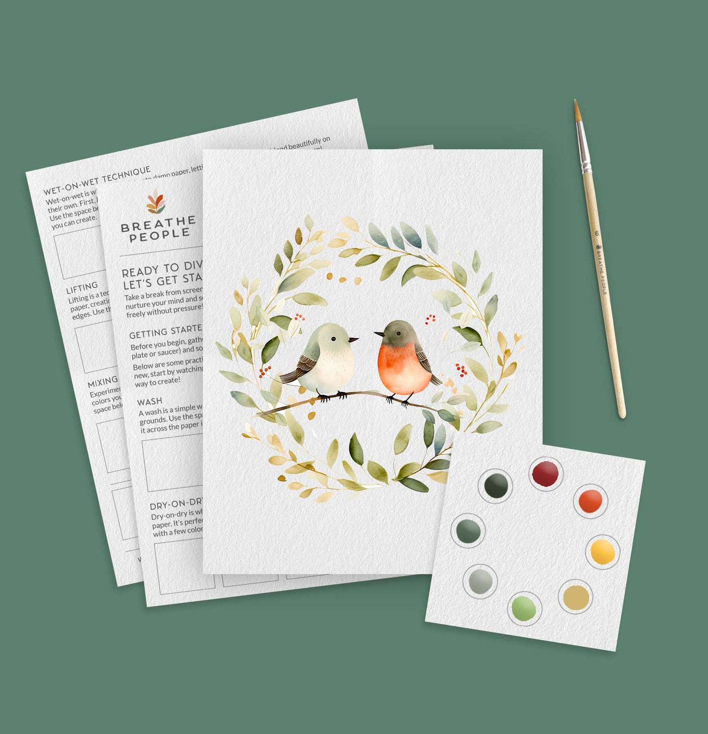 Winter Birds Watercolor Kit — Beginner Art Kit for Kids