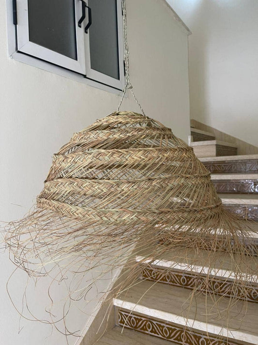 Straw lamp shades, rattan braided pendant light