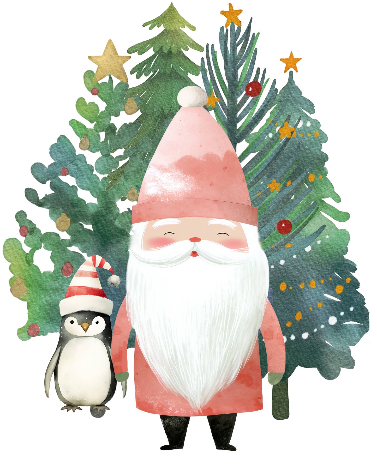 Holiday Santa Watercolor Kit — Beginner Art Kit for Adults