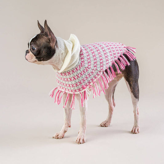 Sofia Pink Alpaca Dog Poncho