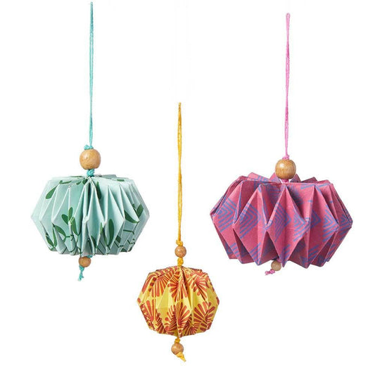 Origami Lantern Ornaments - Set of 3