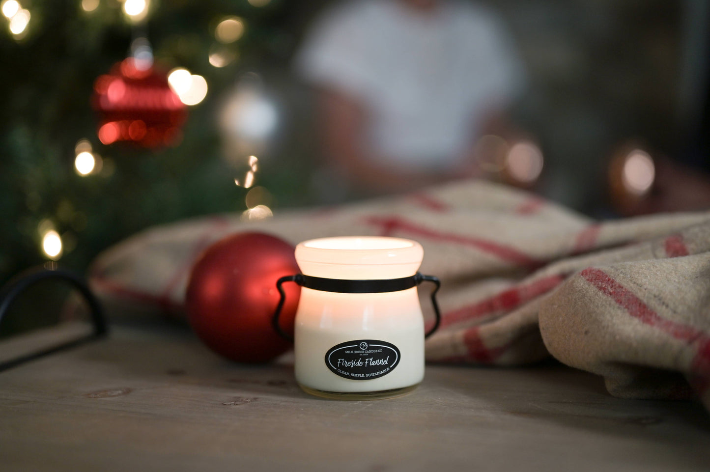 5 oz Cream Jar Candle: Fireside Flannel