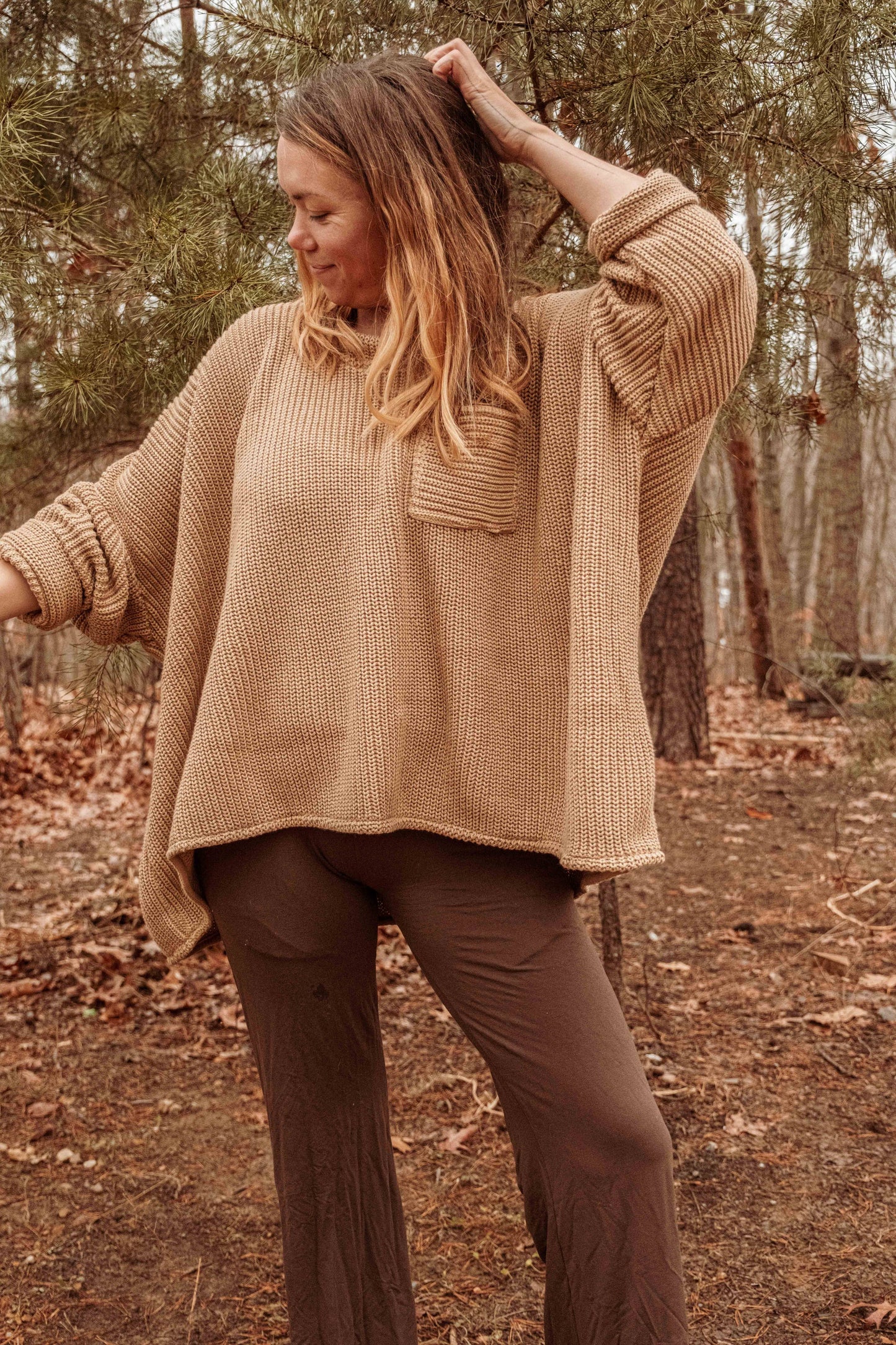 100% Organic Cotton Unisex Pocket Oversized Pullover Sweater