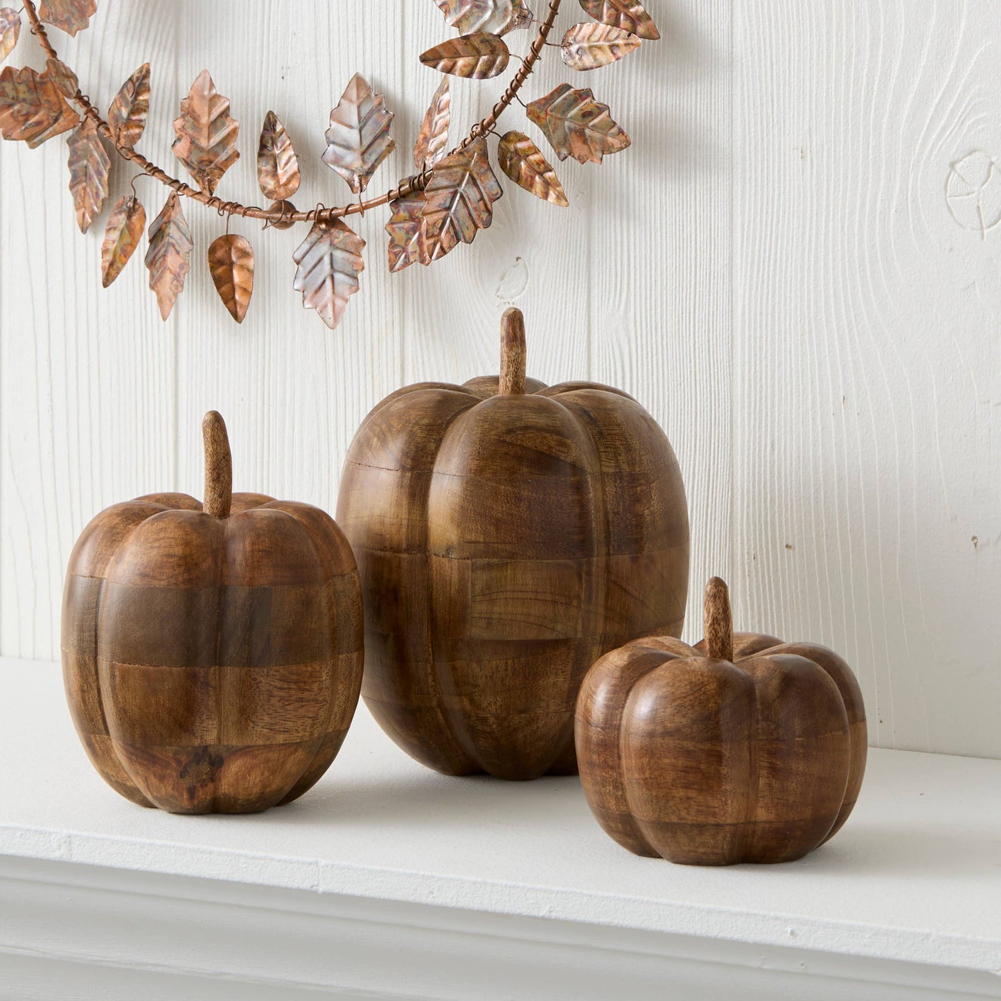 Mango Wood Pumpkins - Set of 3