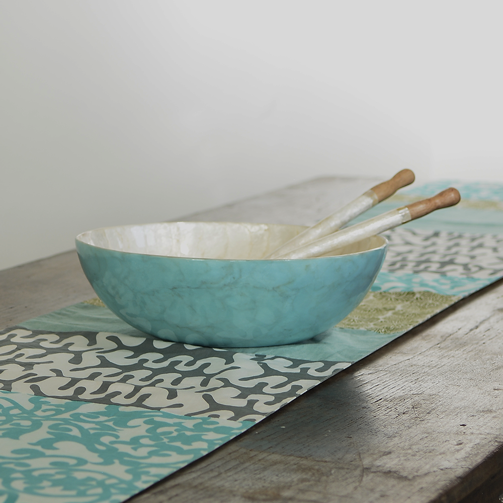 Capiz Shell Bowl | Aqua