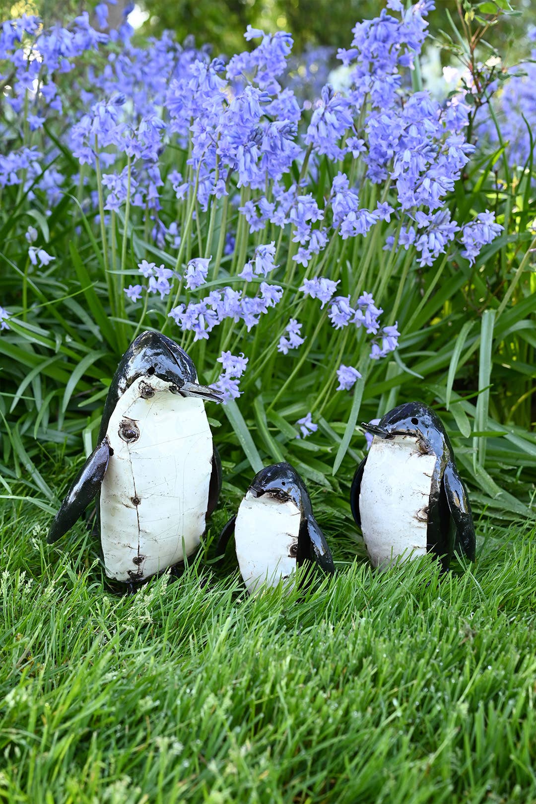 Recycled Metal Penguin Sculptures