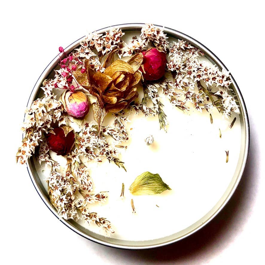 "Powdered Rose´" Botanical Floral Soy Candle