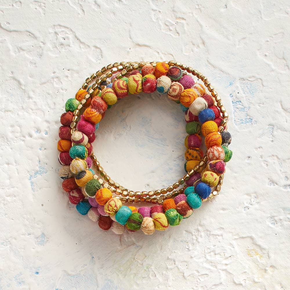 Stretch Sari Bracelets - Set of 6