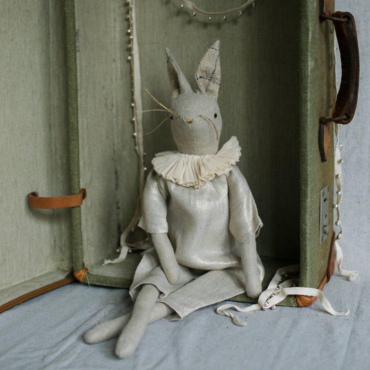 Ruffle Bun Ragdoll - Cotton-filled Art Doll