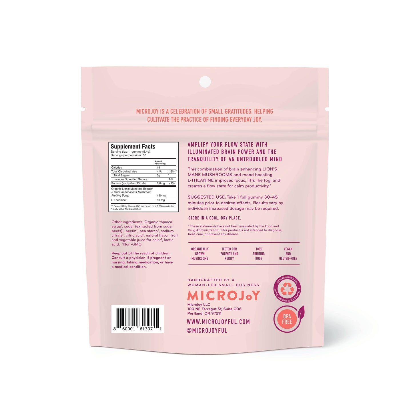 Concentrate Mushroom Gummies (30) / Vegan Supplement / Focus