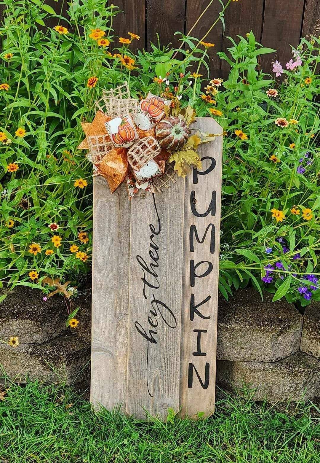 Rustic Blank Pumpkin Signs For Fall Porch Decor