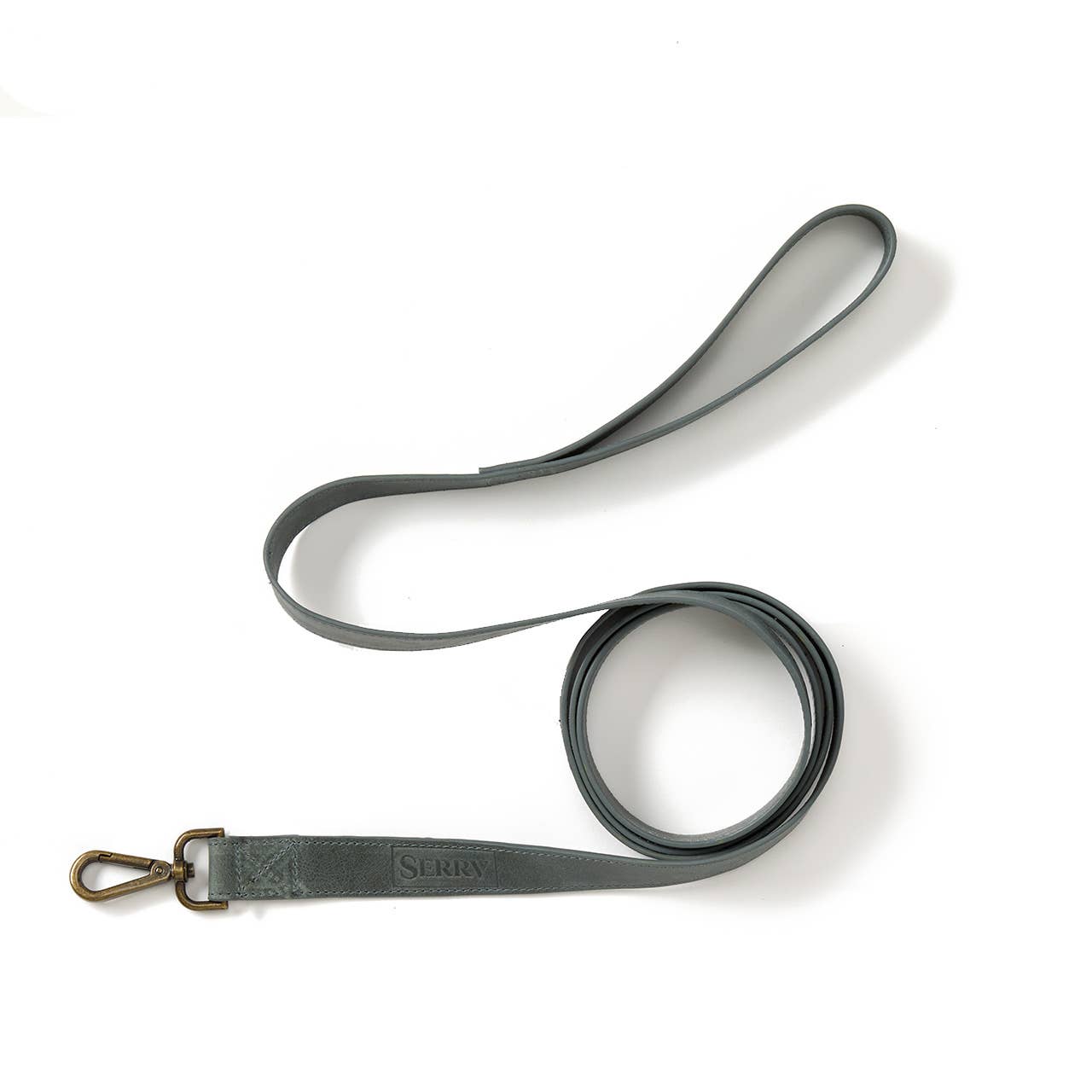 Mist Gray Leather Pet Leash