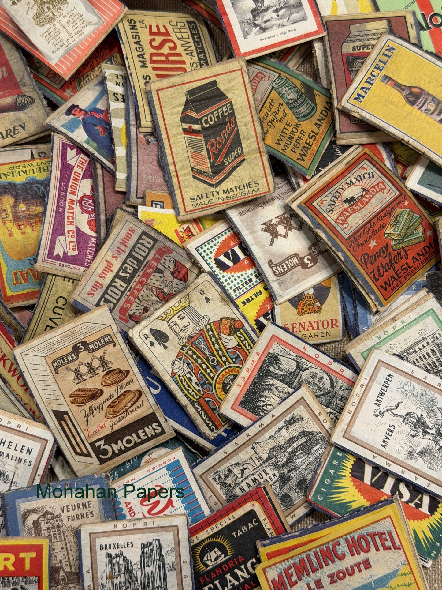 10 Antique and Vintage European Matchbox Labels