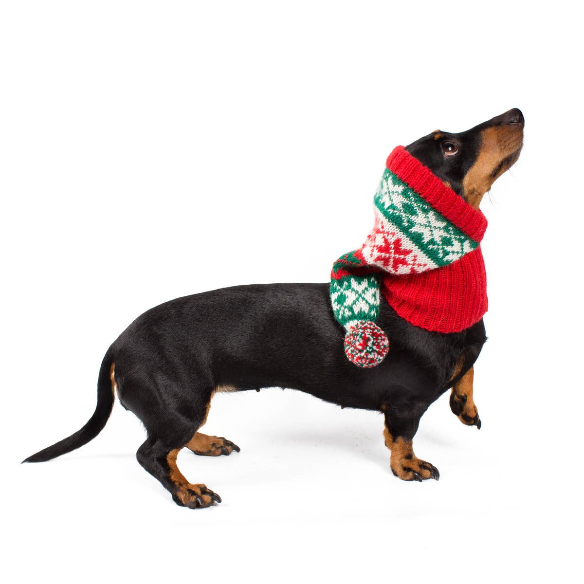 Christmas Snowflakes Red & Green Alpaca Dog Hat