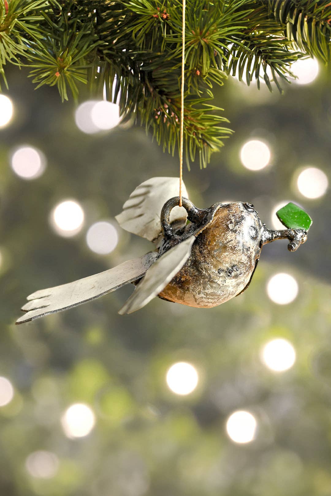 Recycled Metal Dove of Peace Ornament