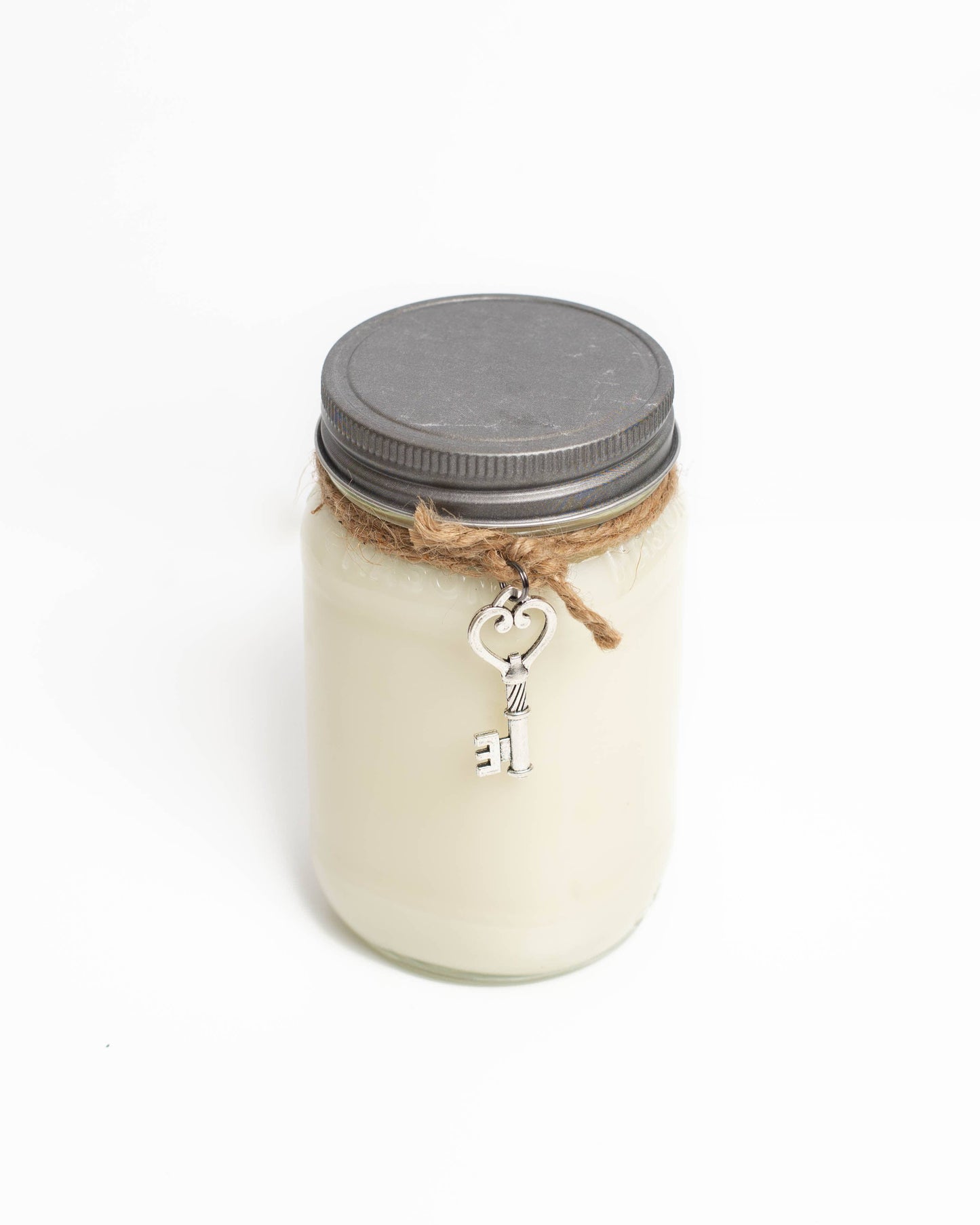 Mason Jar Candle with Key Charm