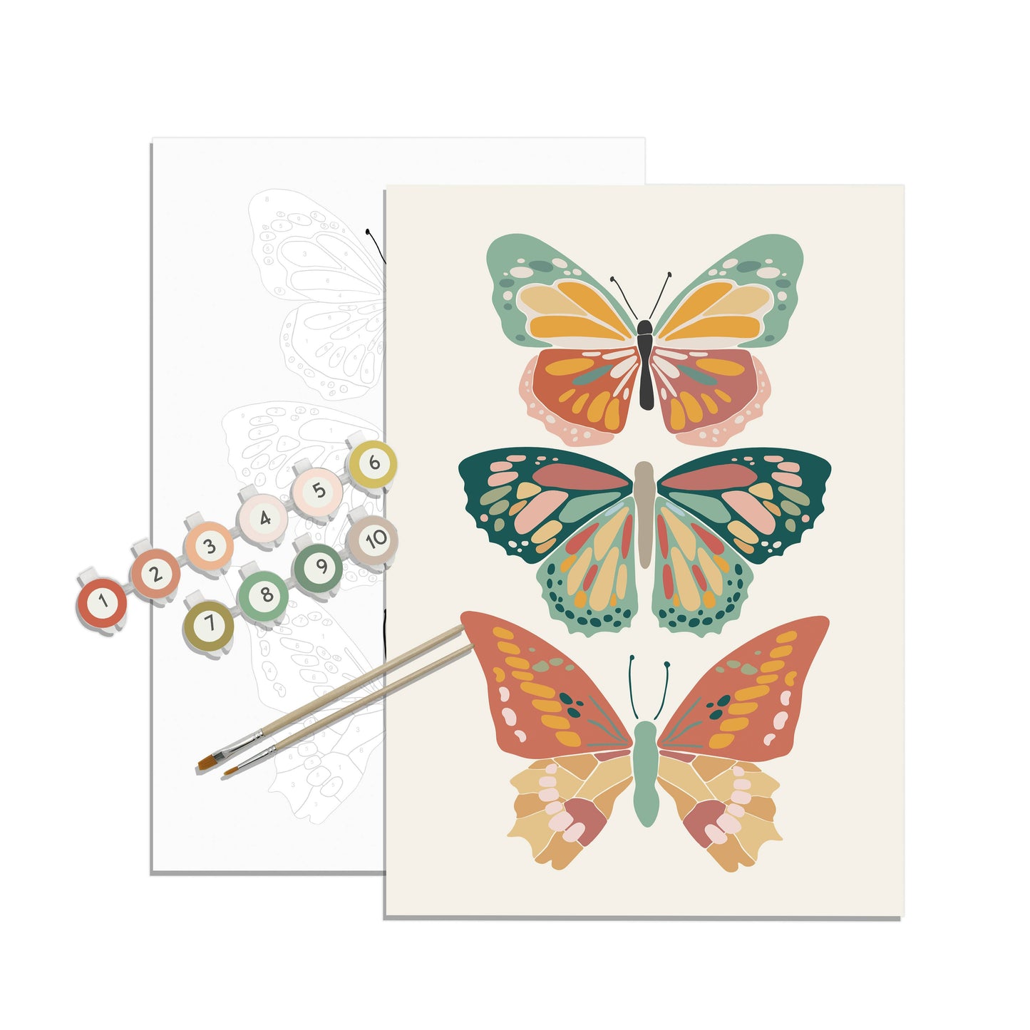 Minimalist Framed Paint-by-Number Kit- Butterflies