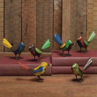 Reclaimed Metal Birds - Assorted Colors