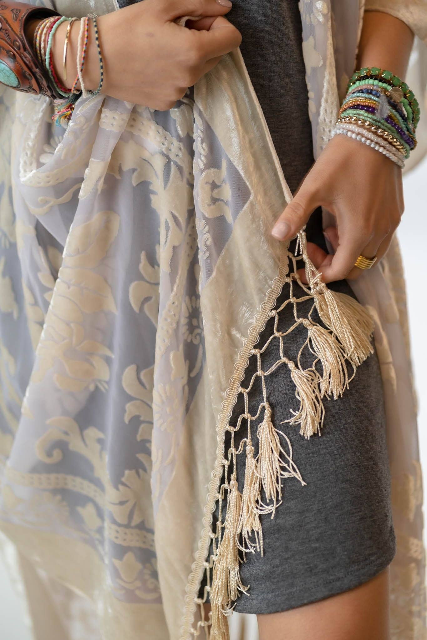 Winter Favorite: Crushin' On You Velvet Kimono - Nude