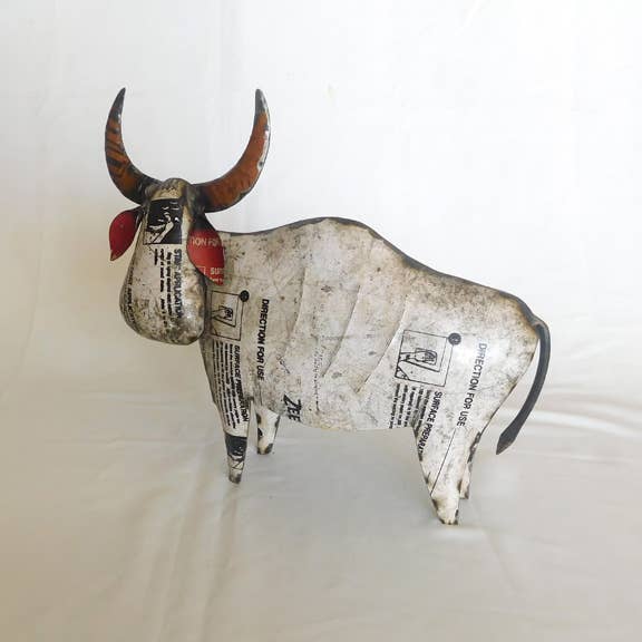 Longhorn Recycled Metal Animals