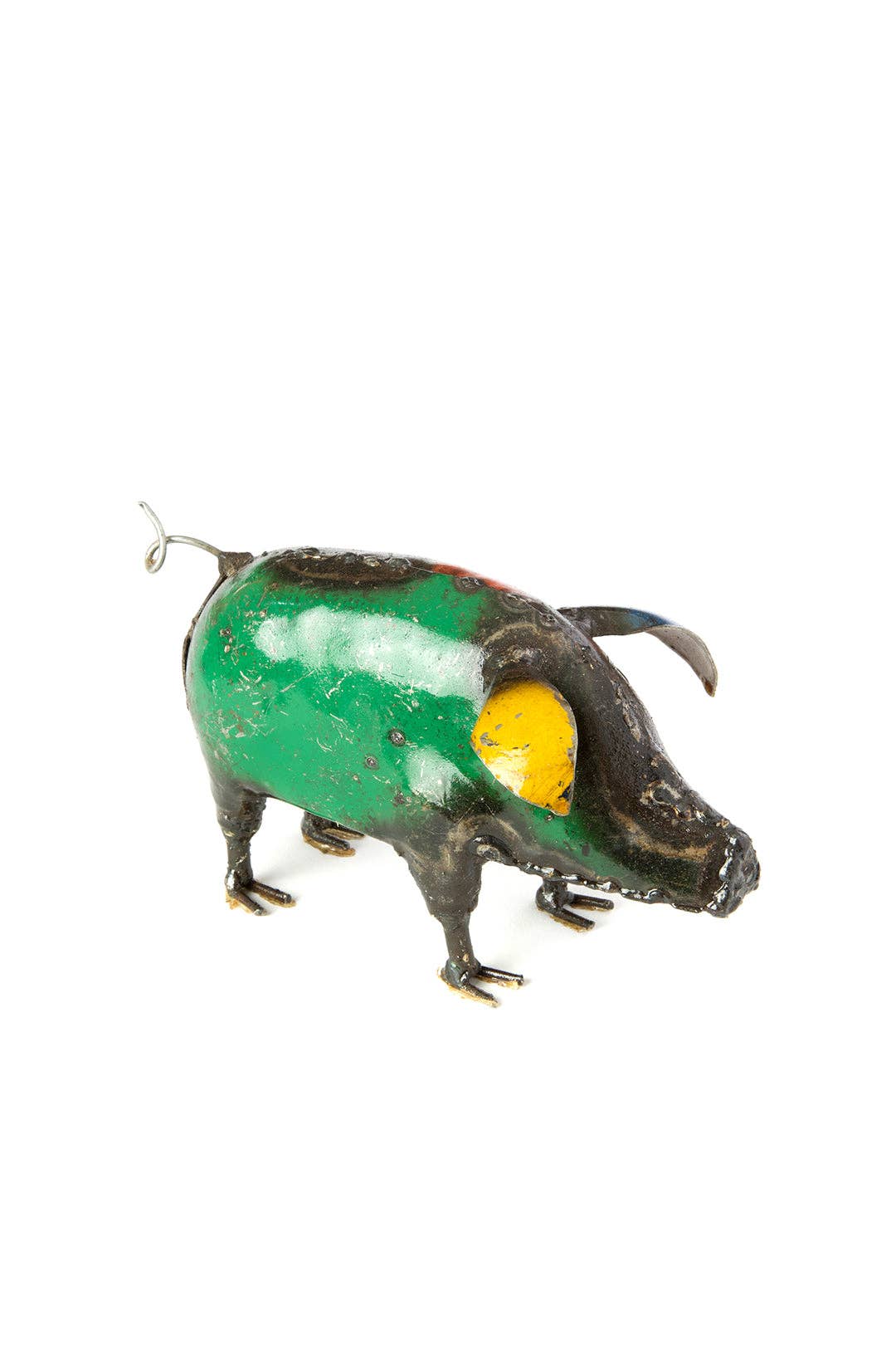 Colorful Recycled Metal Pig Sculpture (Assorted)