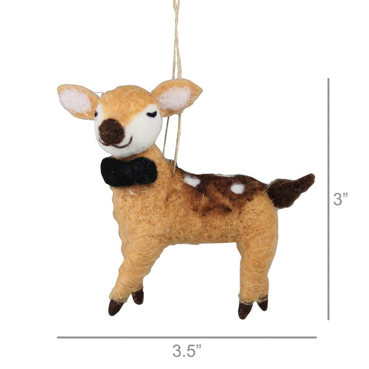 Deer with Bow Tie Ornament, Felt