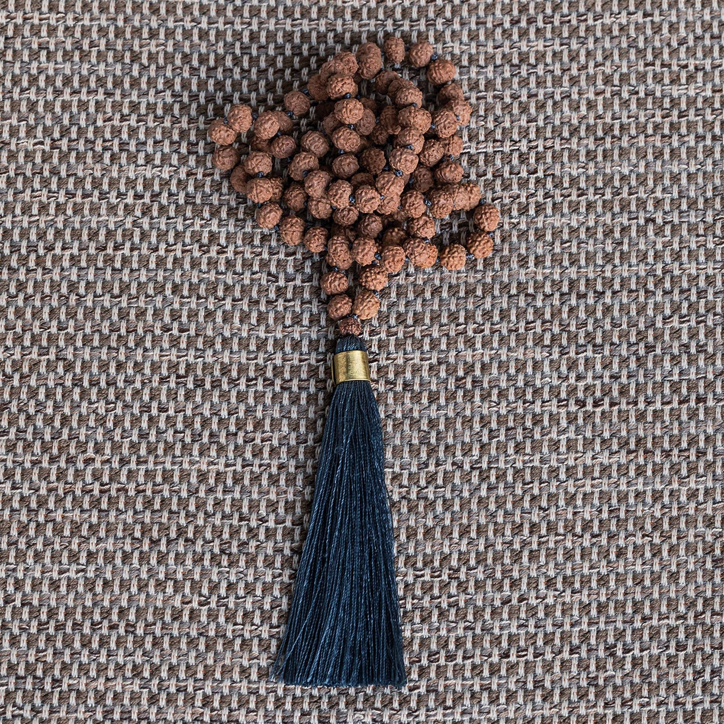 Mala and Tassel Necklace - Stone Blue