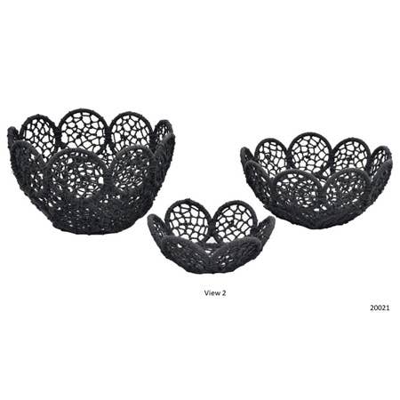 Jute Flower Baskets, Set of 3