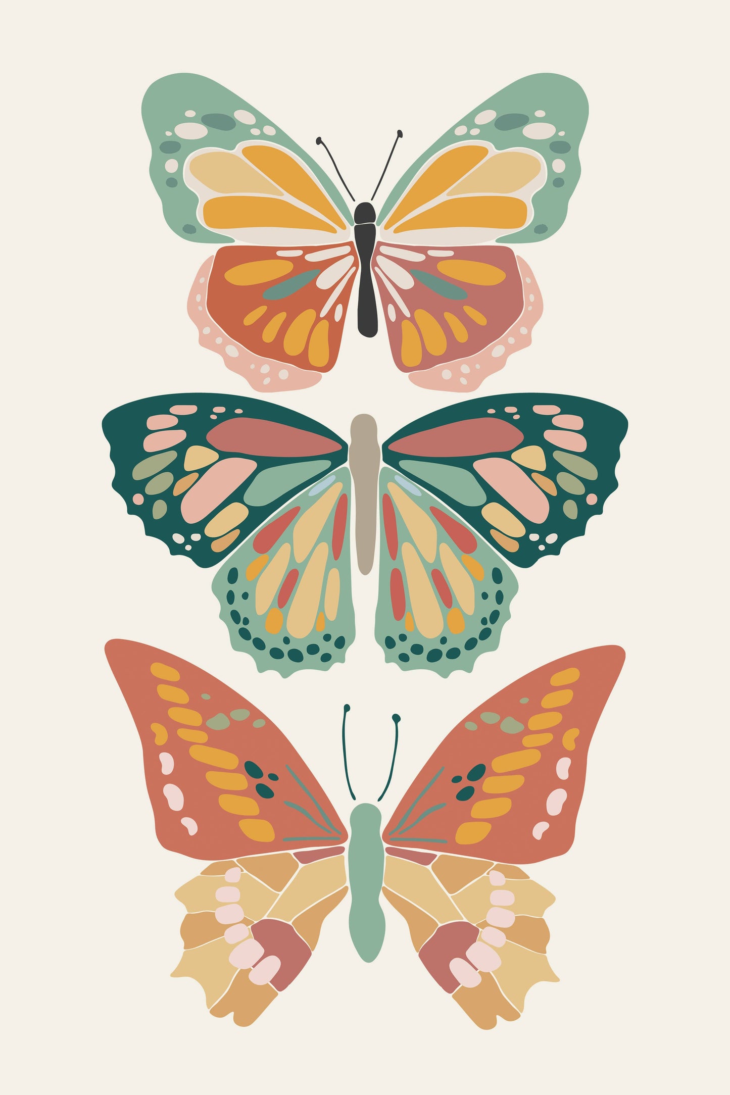 Minimalist Framed Paint-by-Number Kit- Butterflies