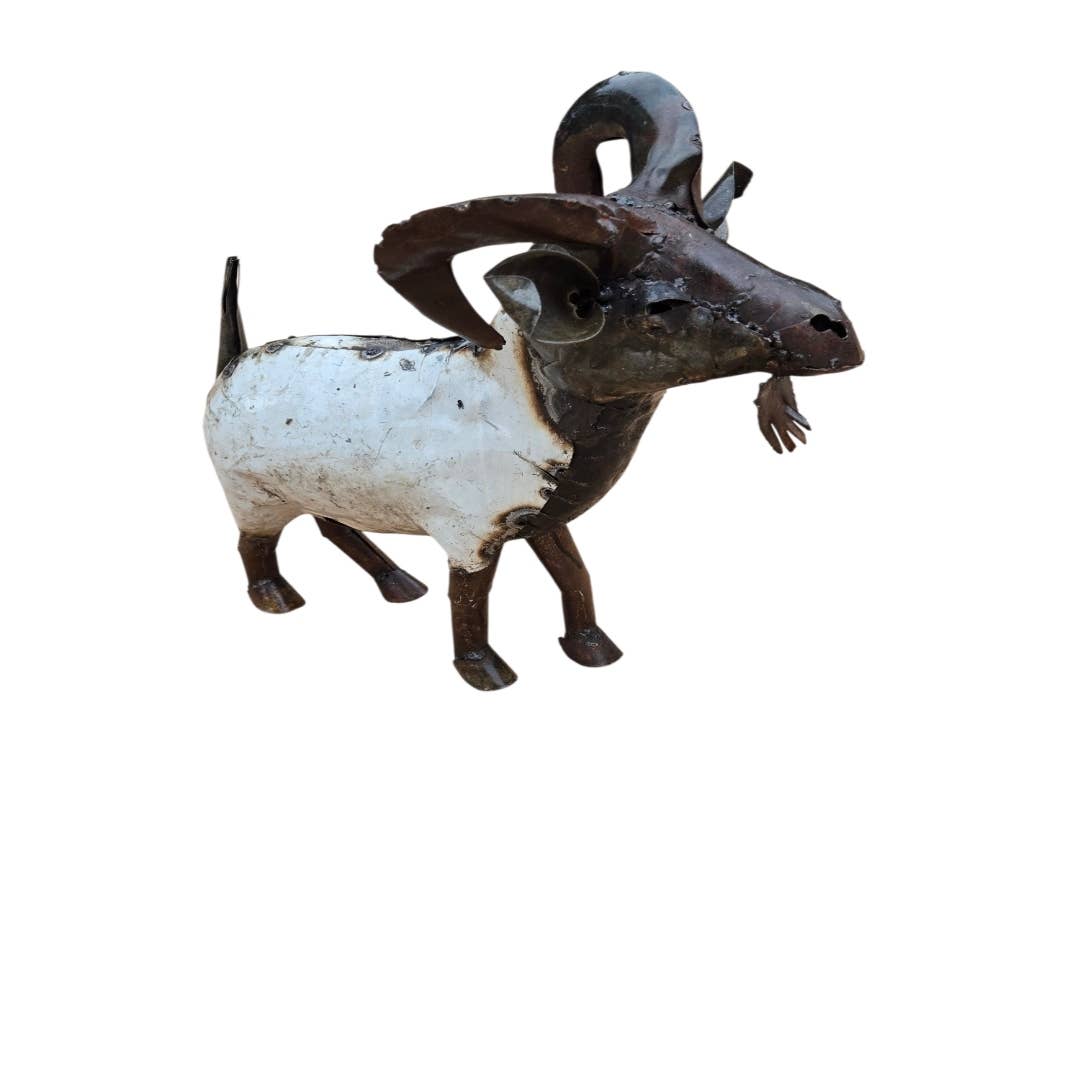 METAL WHITE  LARGE GOAT