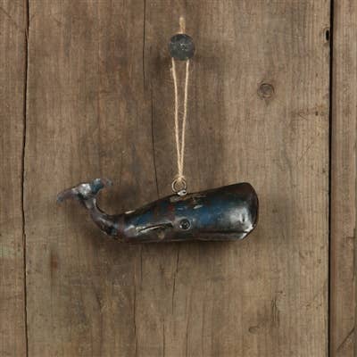 Reclaimed Metal Ornament - Whale
