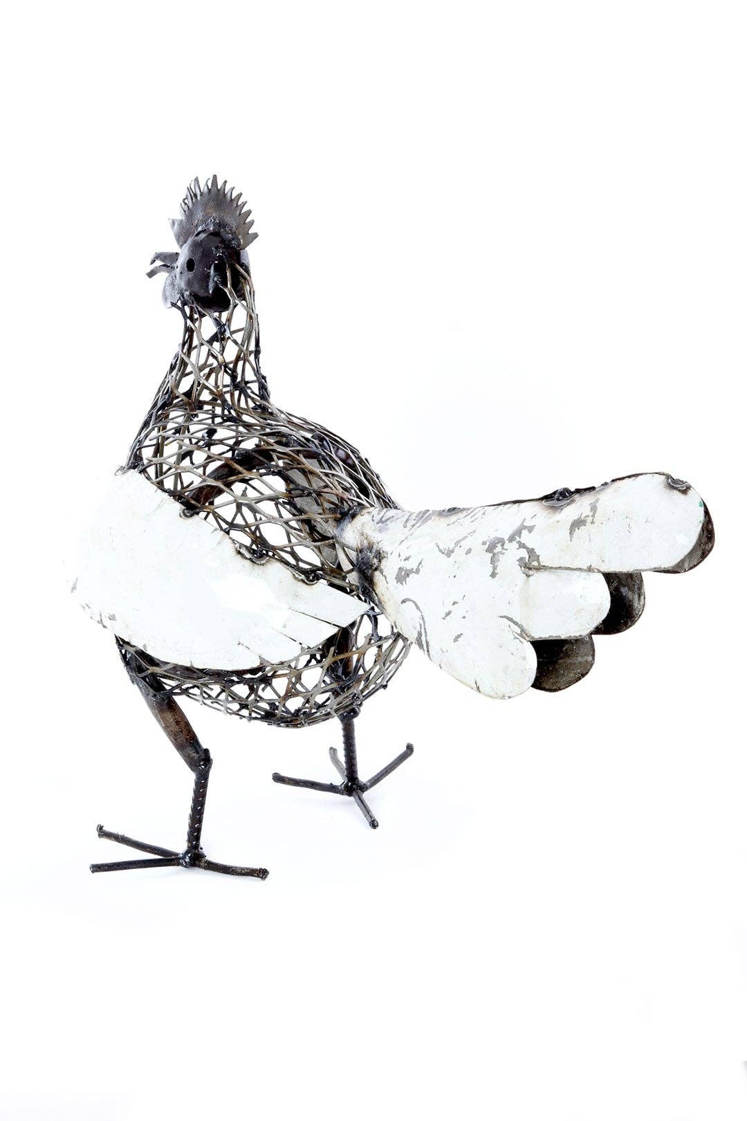 Recycled Metal Mesh Mother Hen Sculpture