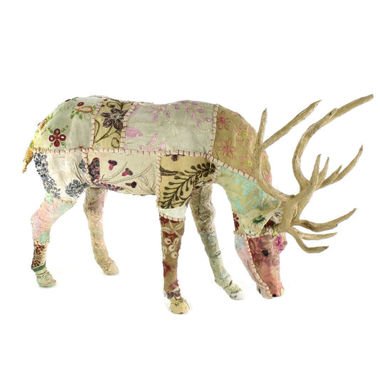 Bavarian Forest Stag Grazing -  Lrg - Beige Sari