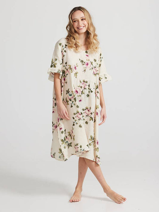 WOMEN'S - AUDREY FLORAL LINEN DRESS