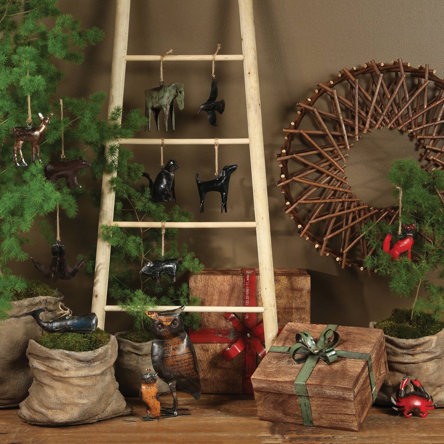 Decorative Wood Ladder - Natural.  2in diameter rungs