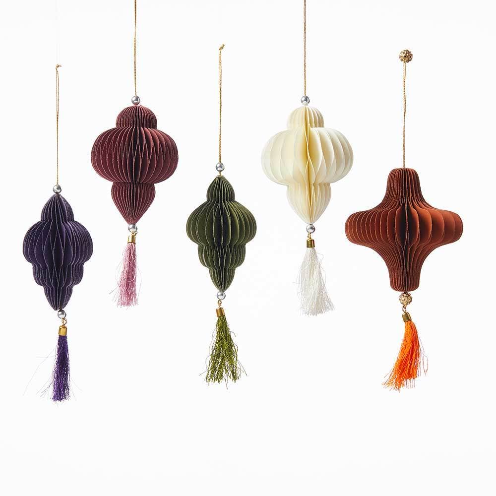 Honeycomb Paper Ornaments - Set of 5