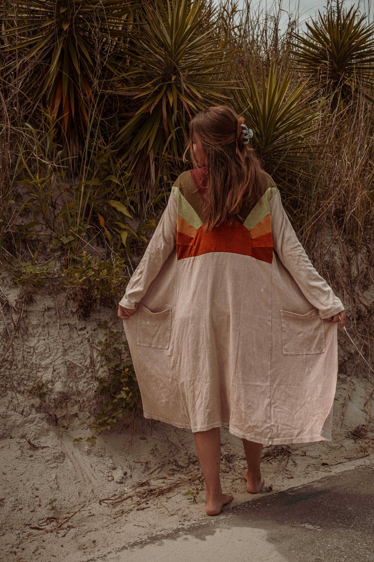 Sun Ray Cardigan, Cotton Earthy Hippie Boho Style Duster