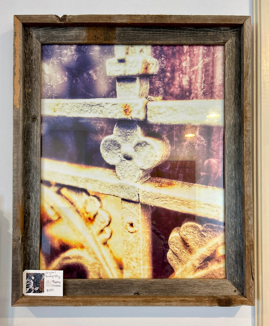 Original photographs with rustic wooden frame