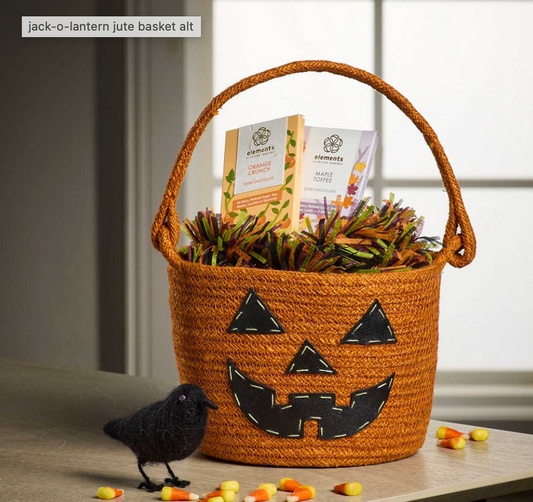 Jute Jack-O-Lantern Basket