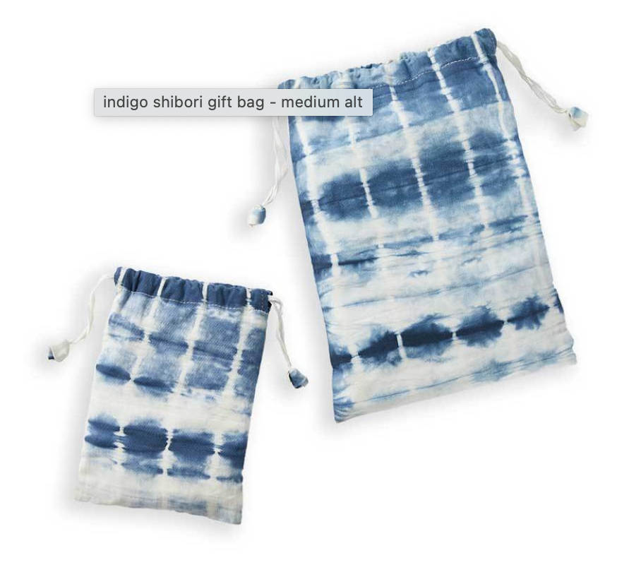 Indigo Shibori gift bags