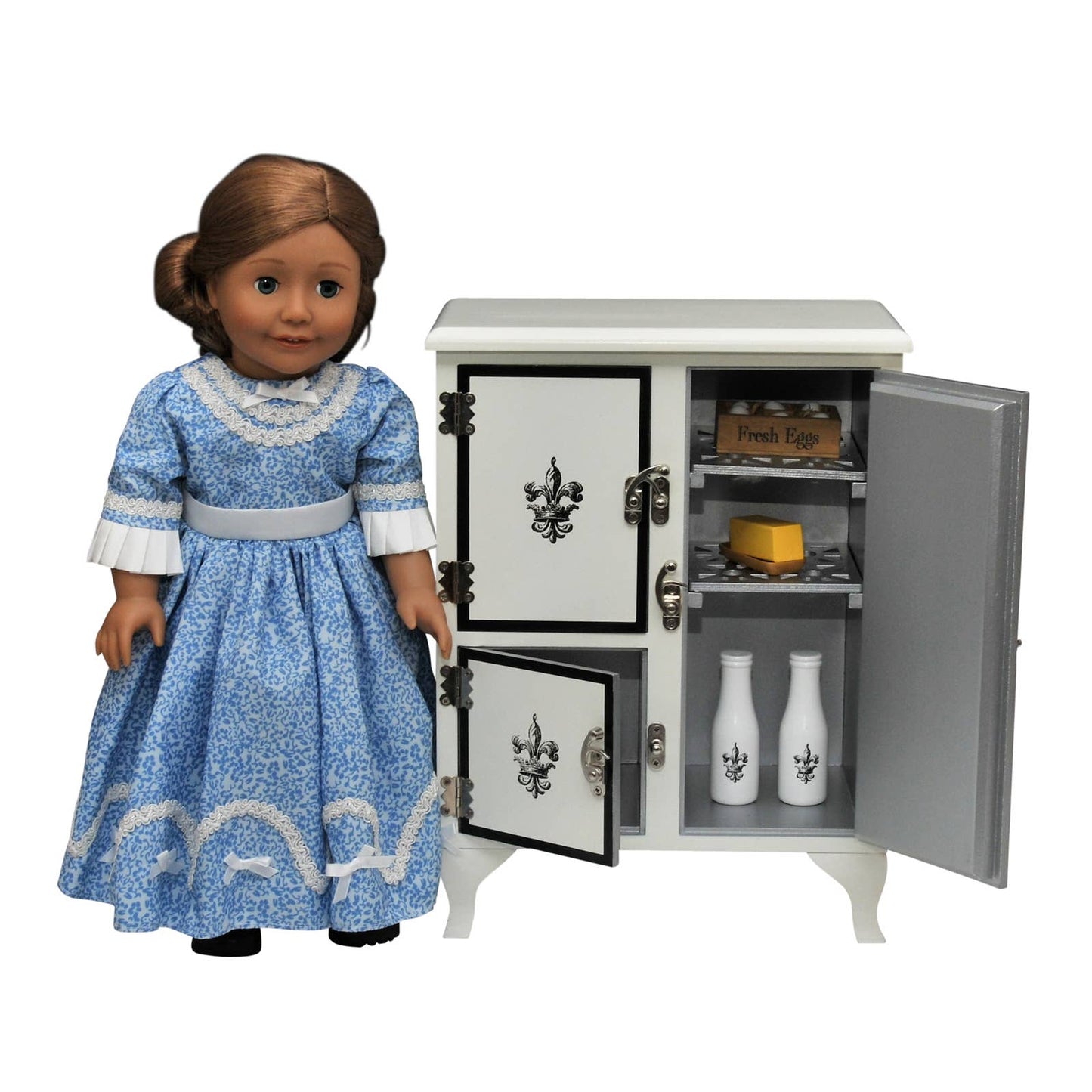 18 In Doll Furniture, Farm Kitchen Icebox Fits American Girl