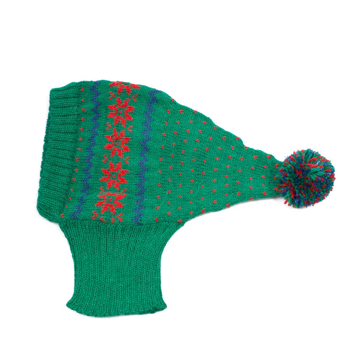 Christmas Snowflakes Green Alpaca Dog Hat