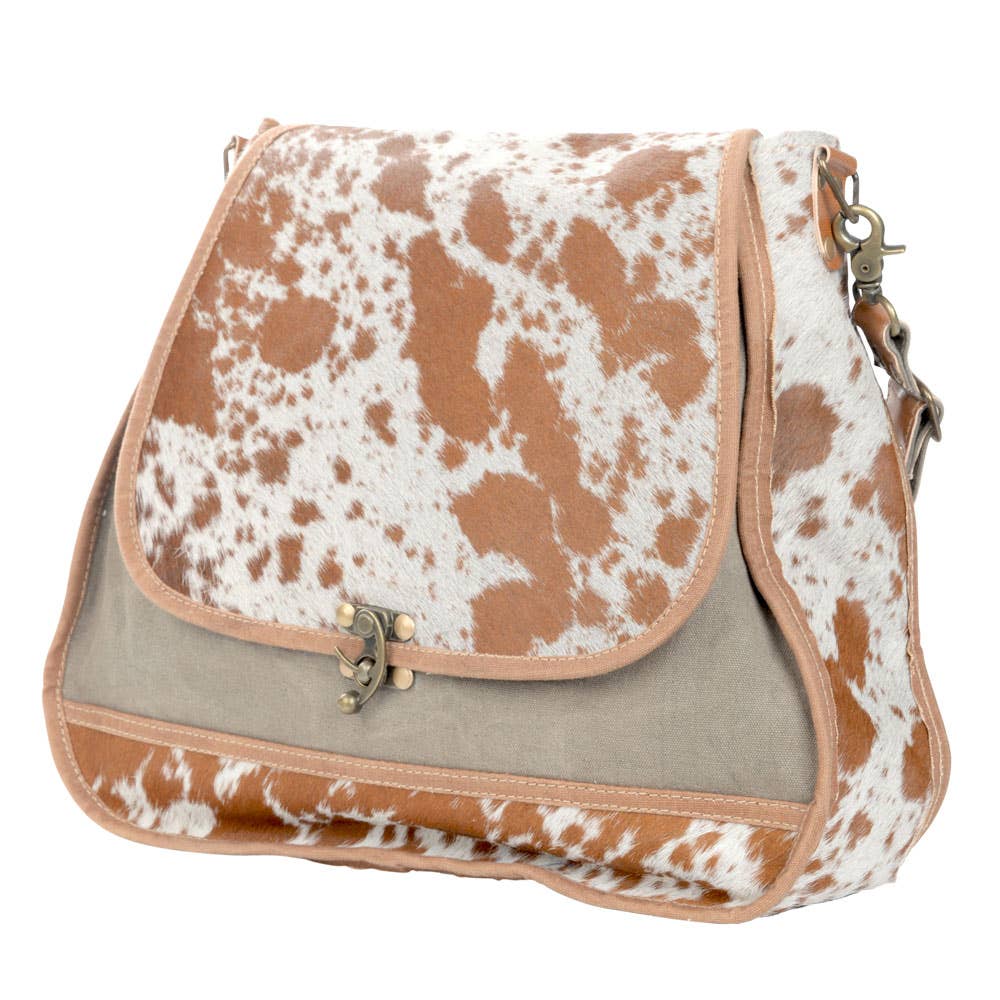 Shoulder Bag With Latch And Cowhide Flap