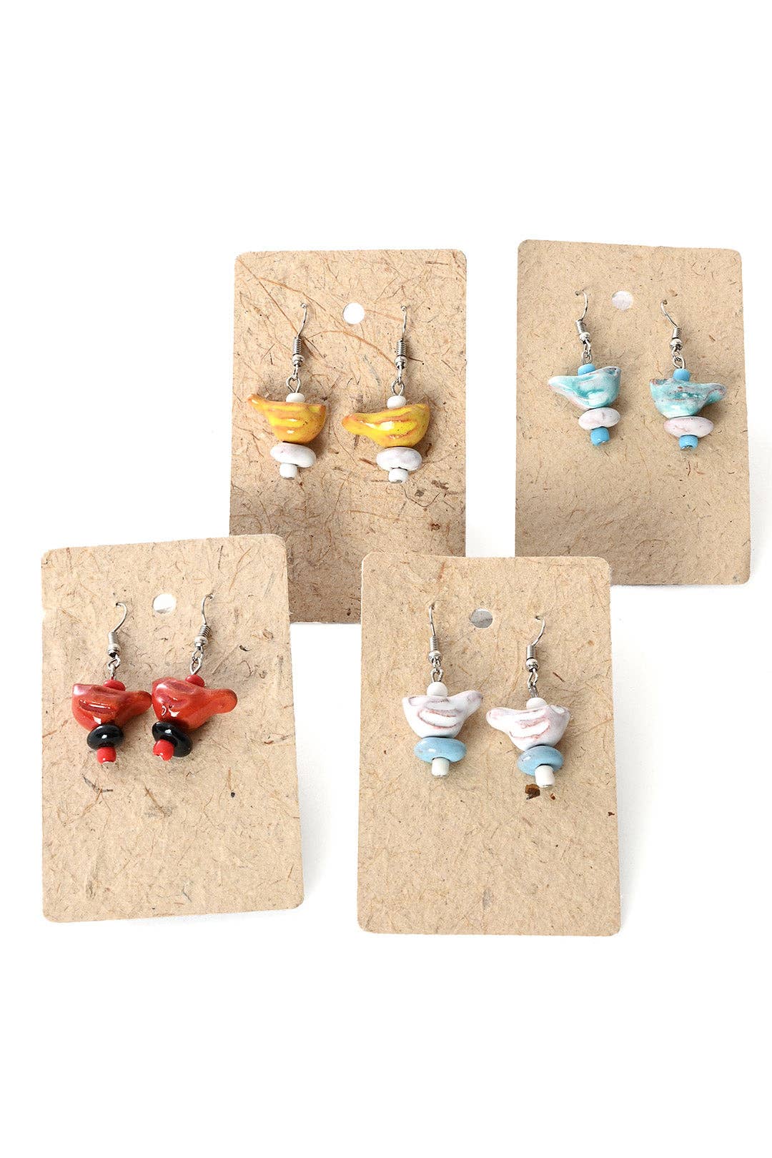 Ceramic Bird Earrings from Kenya