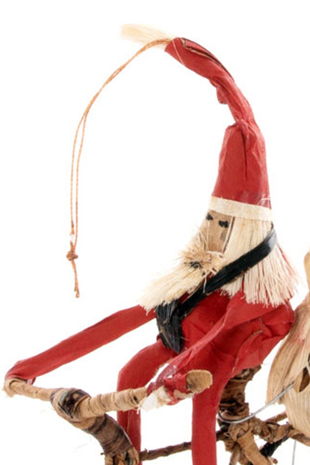 Cycling Santa Banana Fiber Holiday Ornament